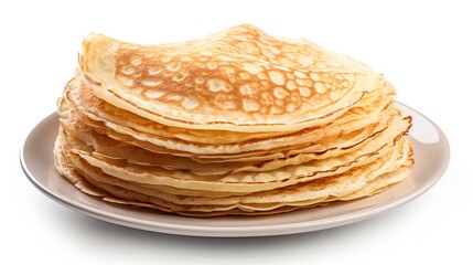 a stack of pancakes on a plate - obrazy, fototapety, plakaty