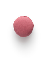 french macaron top view isolated on white with shadow