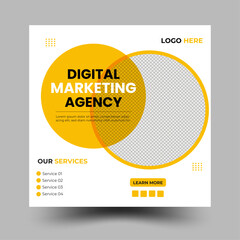 Professional digital business agency marketing social media post Design.social media post banner template.Marketing Strategies live webinar banner .