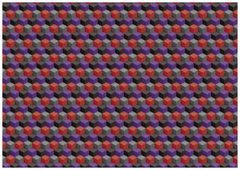 並んだ立方体のシームレスな背景（赤と黒）