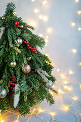 Little Christmas tree with lights 