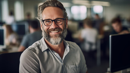 Obraz premium Smiling Professional in Modern Office