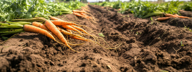 ripe carrots, carrot harvest, the concept of growing carrots.Generative AI