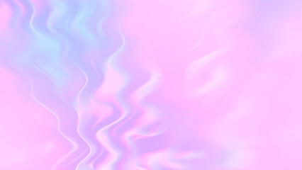Soft pink lilac lavender light blue purple pastel gradient background 8k 16:9, copy space. Abstract holographic backdrop with gentle curved wavy lines. Iridescent flow blurry texture for banner, cover - obrazy, fototapety, plakaty