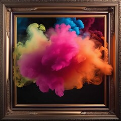 abstract background with colorful smoke and copy space. abstract background with colorful smoke and copy space. 3d illustration of colorful smoke and smoke in the shape of a beautiful background