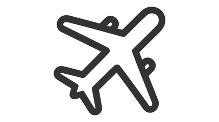 Isolated airplane icon on the white background. Air fly isolated sign