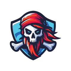 Skull Pirate Head Esport Logo