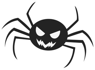 Spider silhouette vector isolated on white background.