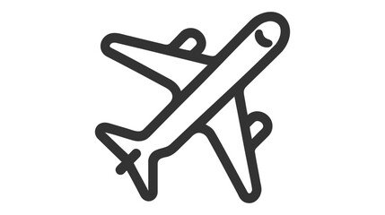 Isolated airplane icon on the white background. Air fly isolated sign