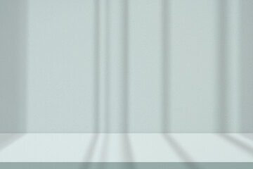 Background Green Wall Studio Display with Shadow Leves,light on Cement Surface Texture floor,Empty Kitchen Concrete Room with Sunlight Shining,Backdrop Cosmetic Product in winter