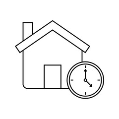 house with clock, illustration of rental period icon vector
