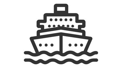 Ship icon flat. Black pictogram on white background. Vector illustration symbol