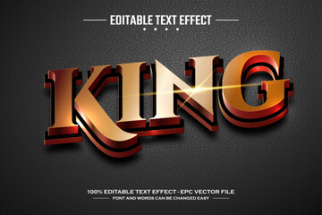 King 3D editable text effect template