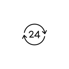 24 hours icon, 24 hours sign vector design
