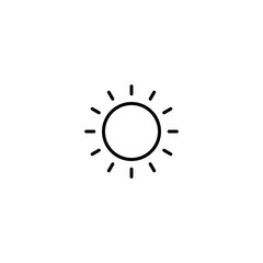 Sun icon, brighness sign vector