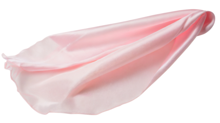 Silk fabric isolate. Elegant satin textile cut out. Soft transparent silky material.