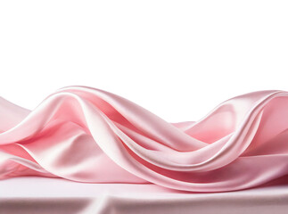 Silk fabric isolate. Elegant satin textile cut out. Soft transparent silky material.