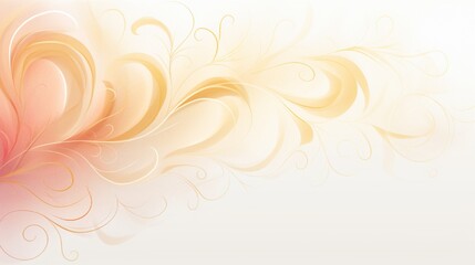 Whimsical swirls of golden light intertwining with soft pastel hues on a Happy Valentine's Day card with a pristine white background. - obrazy, fototapety, plakaty