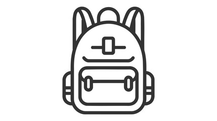 Backpack icon. Line style. Vecto illustration on white background