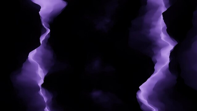 An electrifying purple lightning bolt crackles against a dark backdrop, with its jagged edges cutting through the image from top to bottom