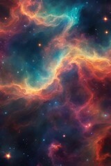 Naklejka premium Galactic Nebula Wallpaper.