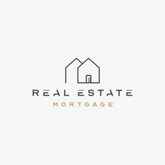 Black Gold Real Estate Logo Construction, Architecture Building Logo Design