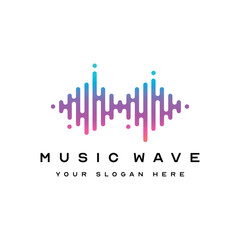 Sound wave icon for voice recognition in virtual assistant speech signal Abstract audio wave