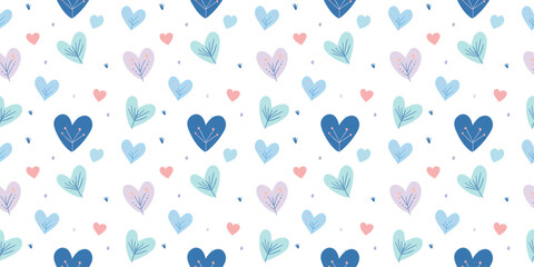 Vector abstract cute pattern with hearts pastel colors trndy background 