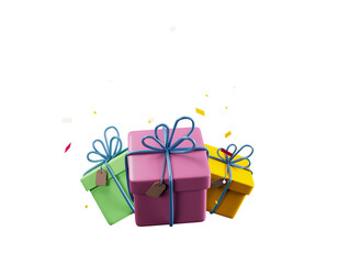 3d gift box with bow.3d illustration.