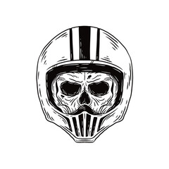 skull with helmet illustration