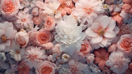 Blooming Flowers in Pastel Tones