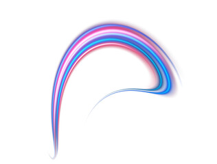 Blue and red neon wavy lines. Red blue special effect, speed police line. Magic of moving fast lines. Laser beams. Particle motion effect. Acceleration speed motion on night road. PNG.