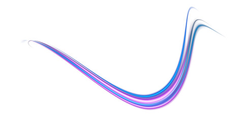 Blue and red neon wavy lines. Red blue special effect, speed police line. Magic of moving fast lines. Laser beams. Particle motion effect. Acceleration speed motion on night road. PNG.