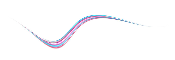 Blue and red neon wavy lines. Red blue special effect, speed police line. Magic of moving fast lines. Laser beams. Particle motion effect. Acceleration speed motion on night road. PNG.