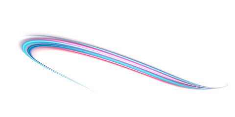 Blue and red neon wavy lines. Red blue special effect, speed police line. Magic of moving fast lines. Laser beams. Particle motion effect. Acceleration speed motion on night road. PNG.
