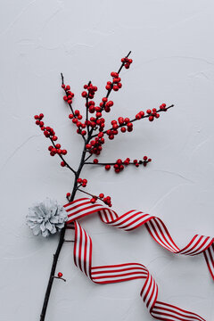 Red and white christmas, winter decoration