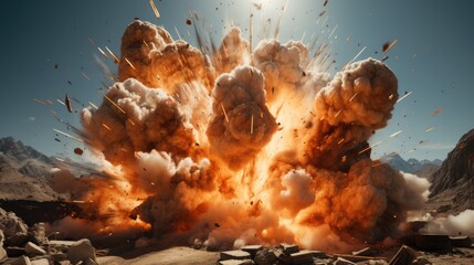 Striking Visuals of Dynamite Explosives for Mining. - obrazy, fototapety, plakaty