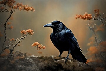 raven on a branch