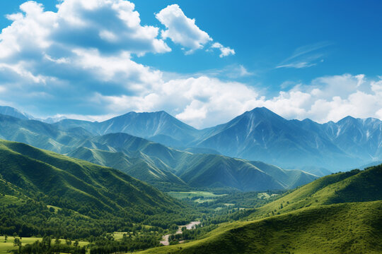 mountain landscape with clouds and beautiful scenery 