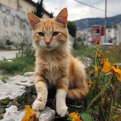 Obraz premium Cute cat pictures from Bosnia. Generative AI