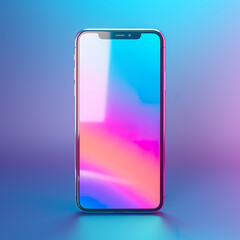 Holographic of smart phone. Holographic textured. Iridescent rainbow foil.