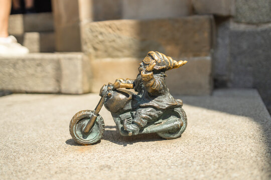 Hundreds of Wroclaw dwarf figurines appeared in the city - Wroclaw, Poland. High quality photo 