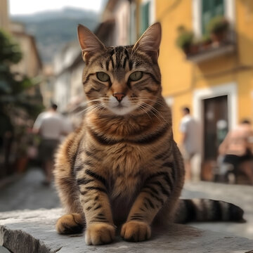 Cute cat pictures from Italy. Generative AI