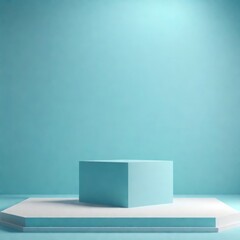 podium for product display with blue background, 3d rendering podium for product display with blue background, 3d rendering empty blue podium on blue background. 3d rendering.