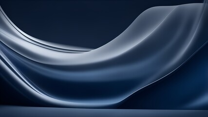 abstract blue Silk gently draping in on the navy blue Tones Background. blue backdrop for a product presentation, detailed and crisp image. wallpaper background.  - obrazy, fototapety, plakaty