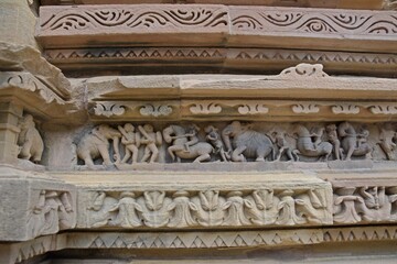 Sculptures on Khajuraho Group of Monuments | UNESCO World Heritage Site, Madhya Pradesh, India
