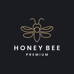 honey bee logo template vector illustration design