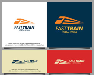 Fast train logo template
