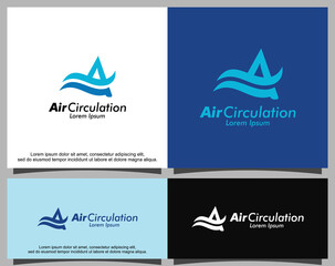 Modern letter A and airflow logo template
