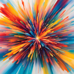 Explosive Chromatic Bliss A burst of chromatic bliss captured in an abstract print
